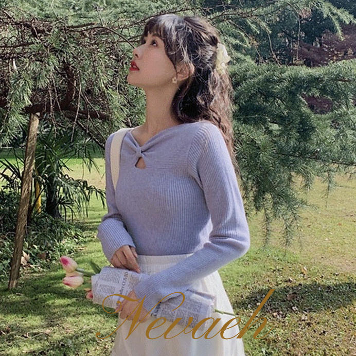 Áo Dệt Kim Mỏng Phong Cách Hàn Quốc Cho Nữ