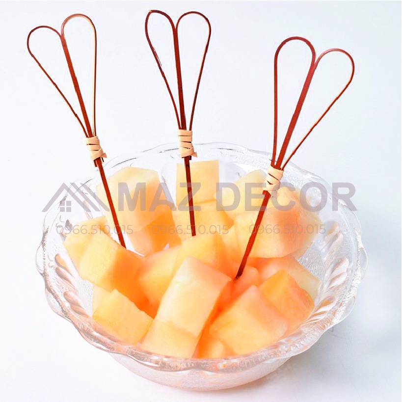 Túi tăm Xiên Que Tre Trang Trí Cocktail Xiên hoa quả decor cốc ly quán đẹp 12cm