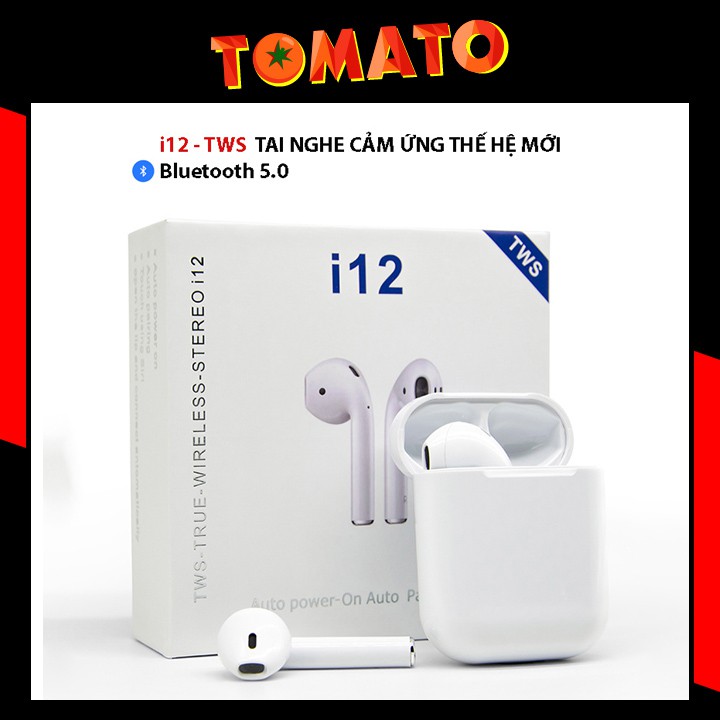 Tai Nghe Bluetooth Không Dây i12 5.0 Cảm Ứng Thế Hệ Mới - Phụ Kiện Tomato | BigBuy360 - bigbuy360.vn