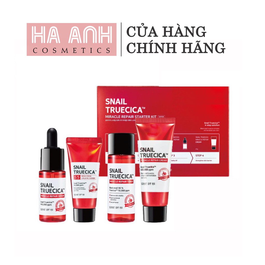 BỘ SẢN PHẨM PHỤC HỒI DA, LÀM ĐẦY SẸO RỖ SOME BY MI - SNAIL TRUECICA MIRACLE REPAIR STARTER KIT