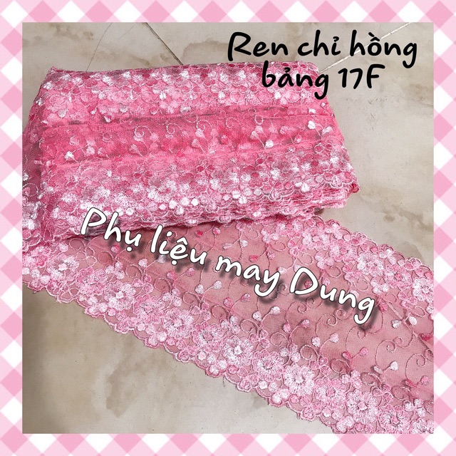 Ren chỉ hồng baby bảng lớn 17cm: bán 1 mét