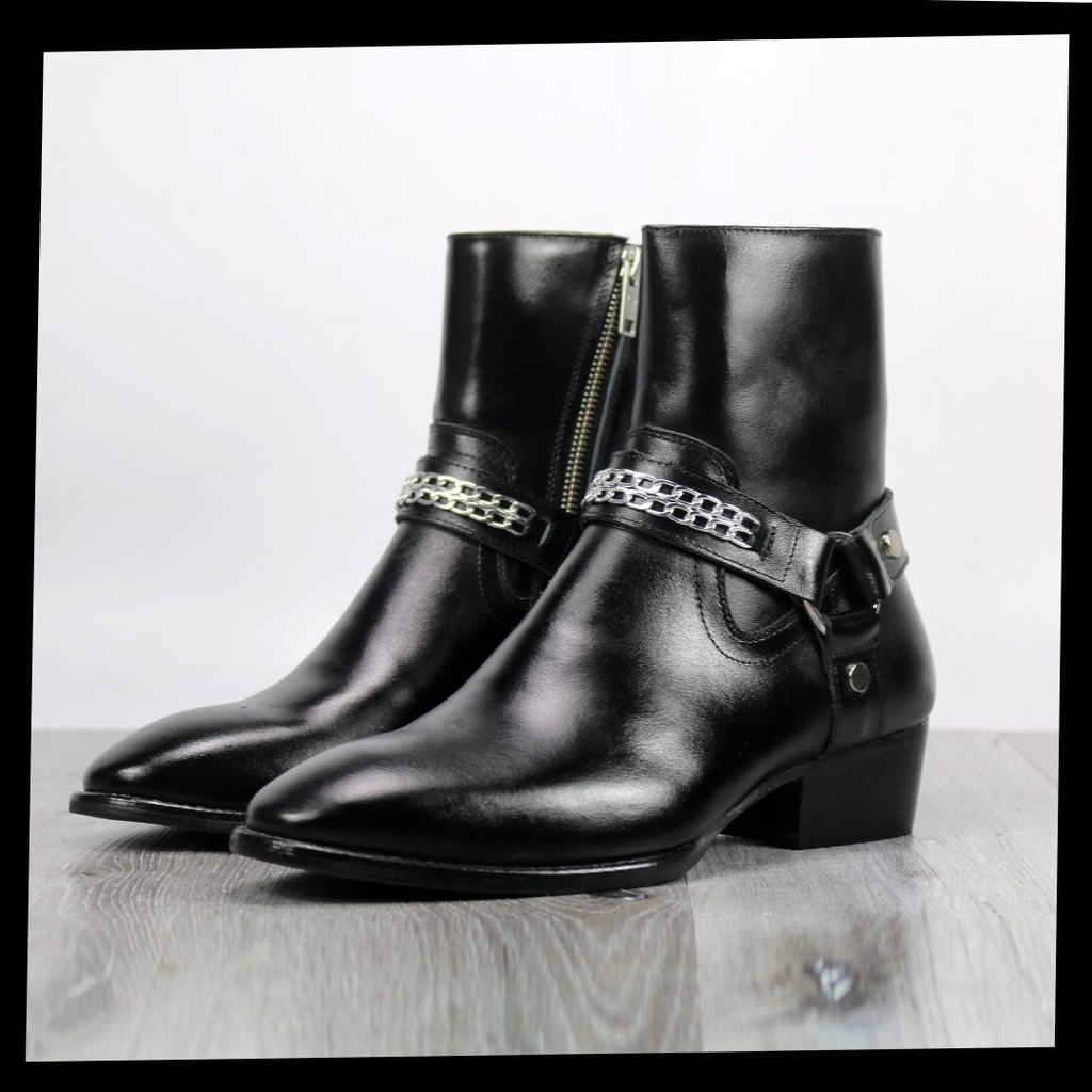 Giày Harness Boots thời trang thanh lịch chất liệu da bò cao cấp đế gỗ sang trọng SN12 thích hợp mang đi làm đi chơi | BigBuy360 - bigbuy360.vn