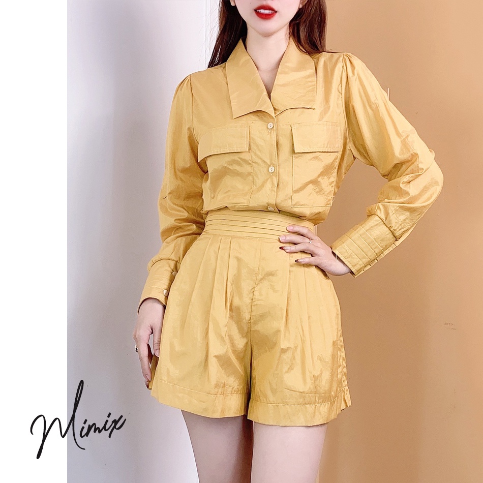 Set áo sơ mi tay dài kèm quần short MIMIX CE3200