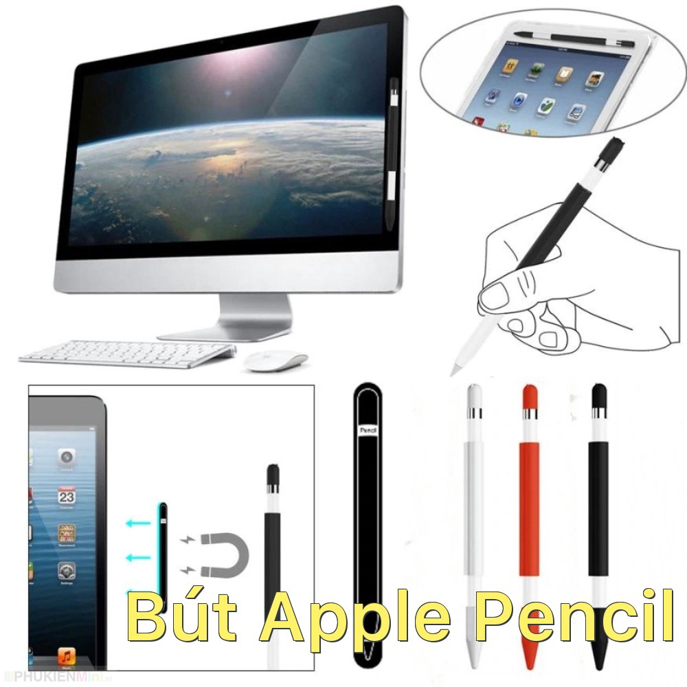 Ống silicon từ tính hít nam châm bảo vệ bút cảm ứng Apple Pencil 1