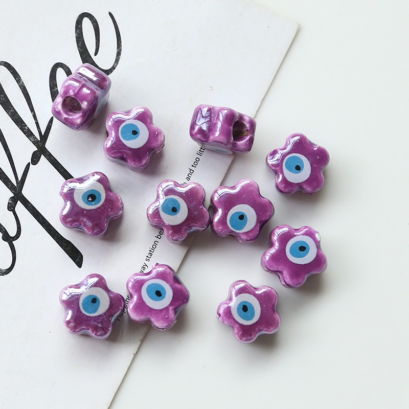 Bộ hạt sứ hình hoa nhiều màu dễ thương dùng làm đồ thủ công