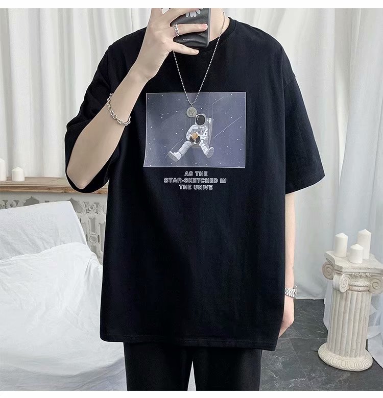 Áo Thun Nam Tay Ngắn Cổ Tròn Phong Cách Hàn Quốc Năng Động (S-5XL)