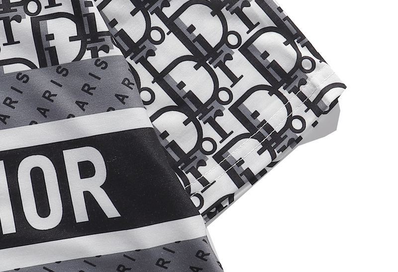 Áo thun tay ngắn in chữ Dior trẻ trung cho nam và nữ