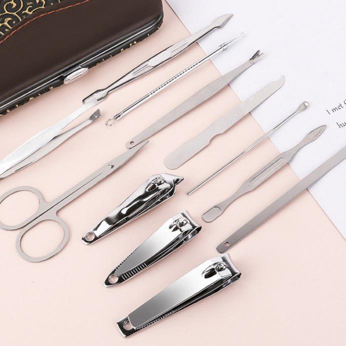 Bộ Dụng Cụ Cắt Móng Tay 12 Món Bằng Thép Không Gỉ - Bộ Bấm Móng Tay Cao Cấp