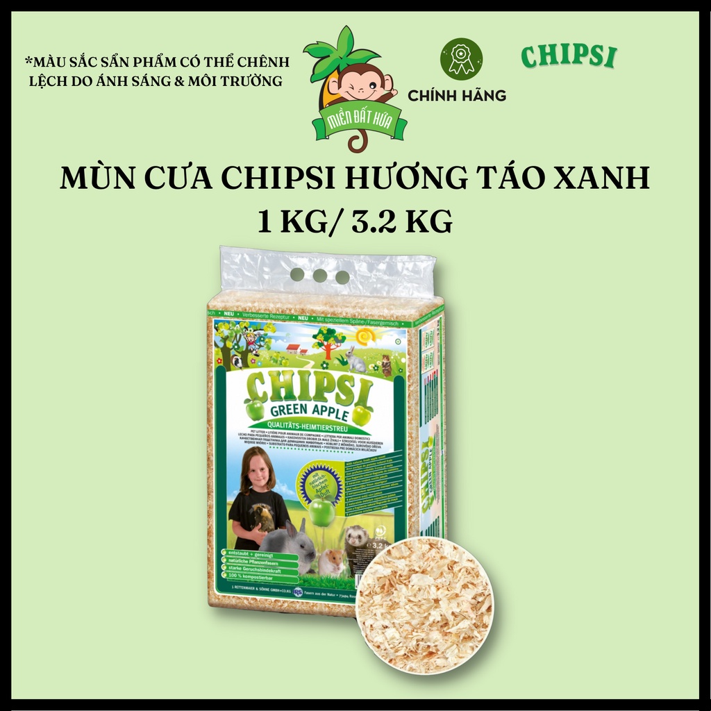Lót chuồng Hamster - Mùn cưa chính hãng Chipsi 4 mùi hương 1kg, 3.2kg, 4kg cho hamster, thọ, bọ, nhím,...