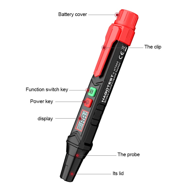 Bút Kiểm Tra Chất Lượng Dầu Phanh Kỹ Thuật Số Cho DOT3 / DOT4 / DOT5.1