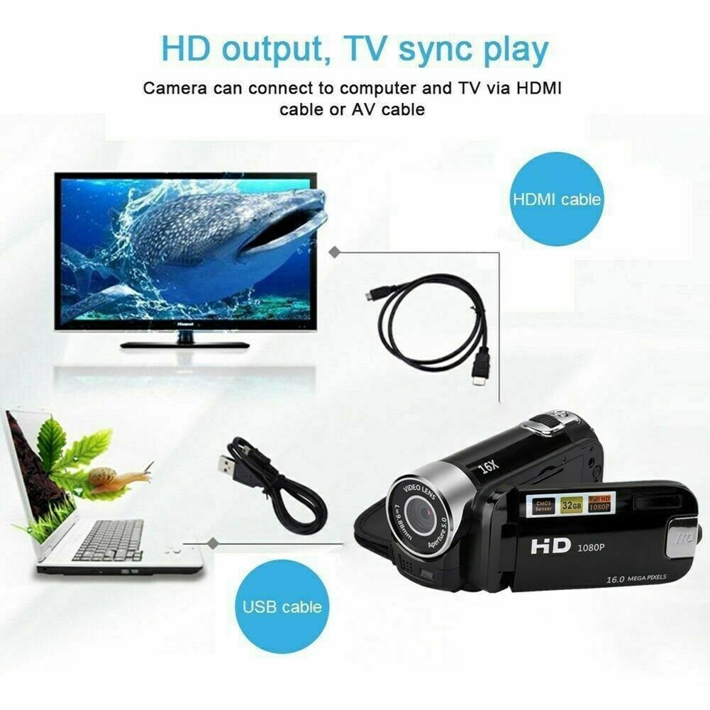 Máy quay kỹ thuật số TFT LCD 24MP 16X độ phân giải 1080P
 | BigBuy360 - bigbuy360.vn