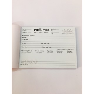 Phiếu thu 2 liên VPP PHÚ ANH