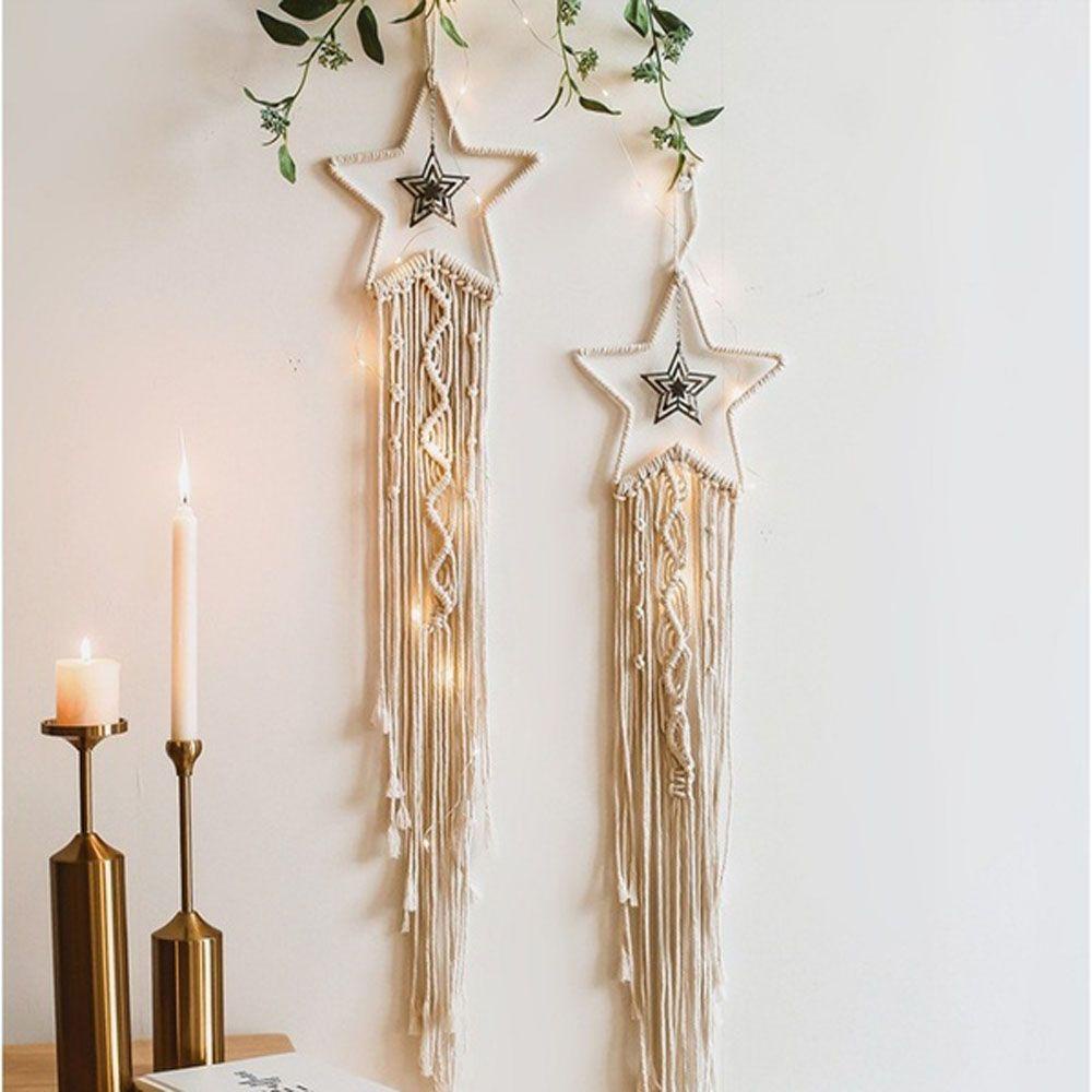 KUNHEV Thảm Dệt Kim Treo Tường Trang Trí Nhà Cửa Hình Chim Cú / Trăng Sao|Thảm Treo Tường Trang Trí Nội Thất Đẹp Mắt