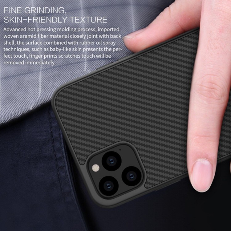 Ốp lưng iPhone 12/ 12 Pro/ 12 Pro Max/ iPhone 11/ 11 Pro/ 11 Pro Max vân Carbon Fiber Nillkin