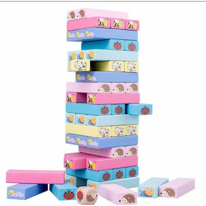 Đồ Chơi Rút Gỗ Màu Theo Chủ Đề Động Vật 51 Thanh - Xếp DOMINO