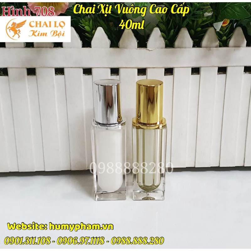 CHAI LỌ CHIẾT MỸ PHẨM - Chai Xịt Kem Vuông 40ml cao cấp