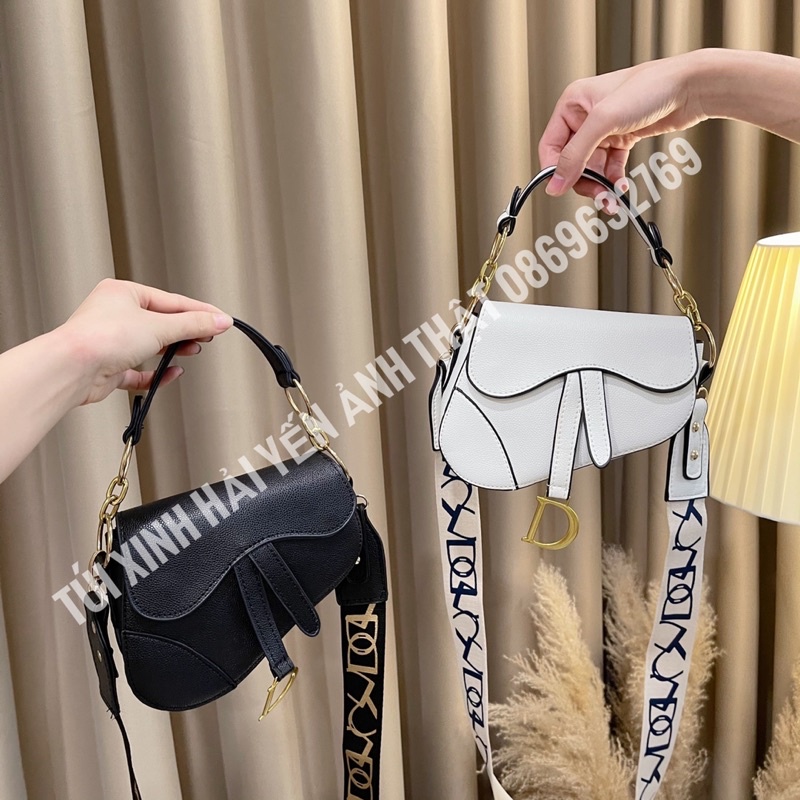Túi xách đeo chéo nữ yên ngựa đior đẹp đi chơi thời trang cao cấp cá tính dây đeo bản to (giá sỉ - ảnh thật )