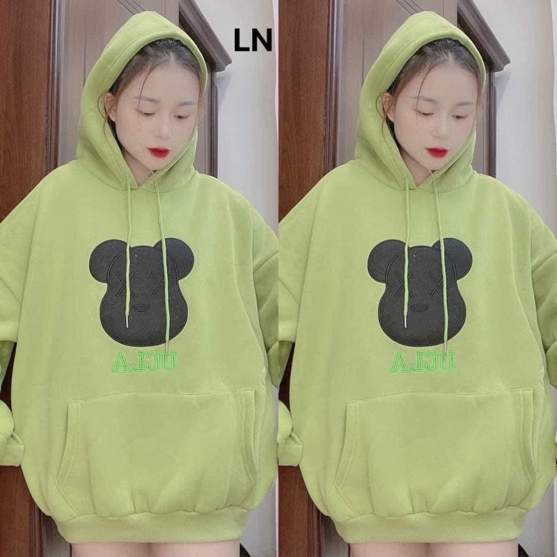 Áo hoodie nỉ cotton gâyu đen LN12