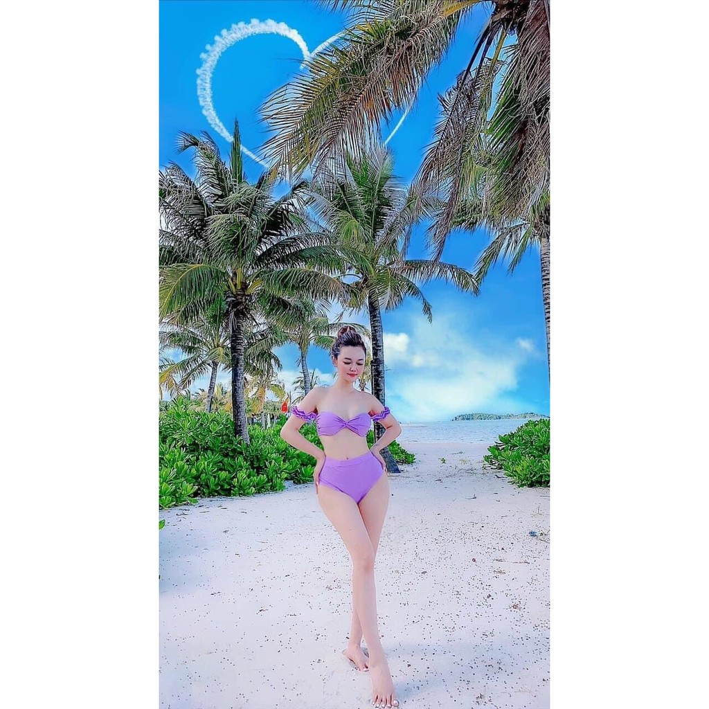 Bikini xoắn nhún trễ vai (2 màu)