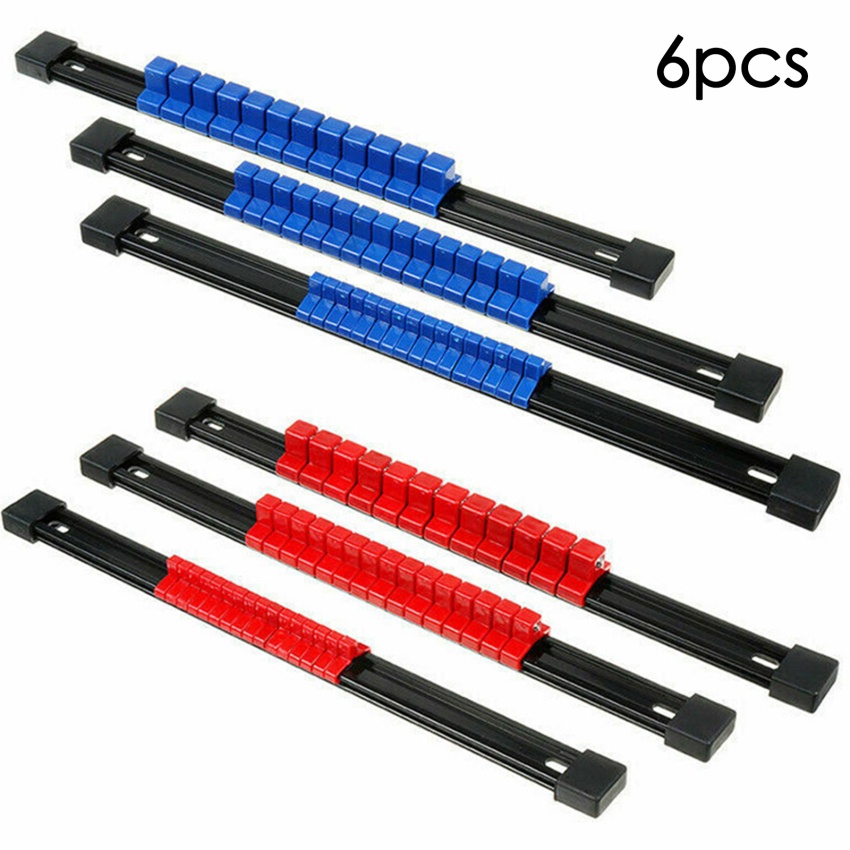Set 6 Ổ Cắm 1 / 4 / 3 / 8 / 1 / 2 inch Bằng Nhựa abs Chuyên Dụng Giá Đỡ