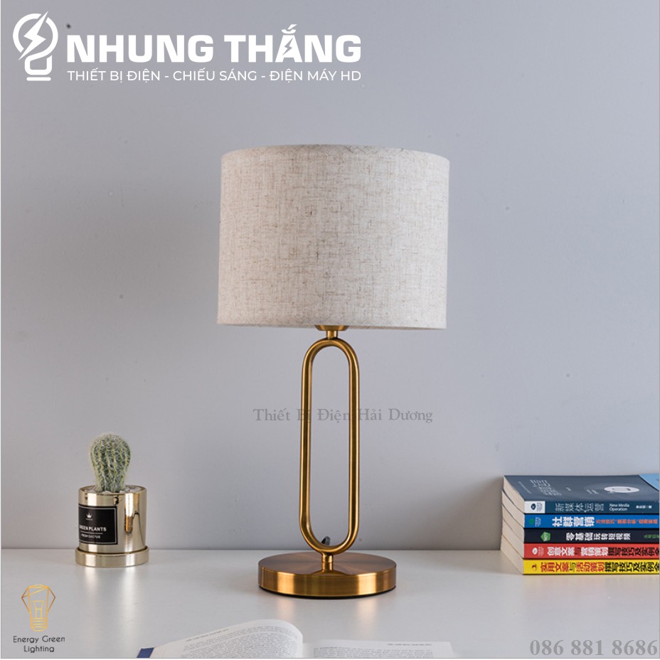 Đèn Ngủ Để Bàn S3067 - Khung Kim Loại Hình Chữ U - Kiểu Dáng Sang Trọng - Tặng Kèm Bóng Led - Bảo Hành 12 Tháng