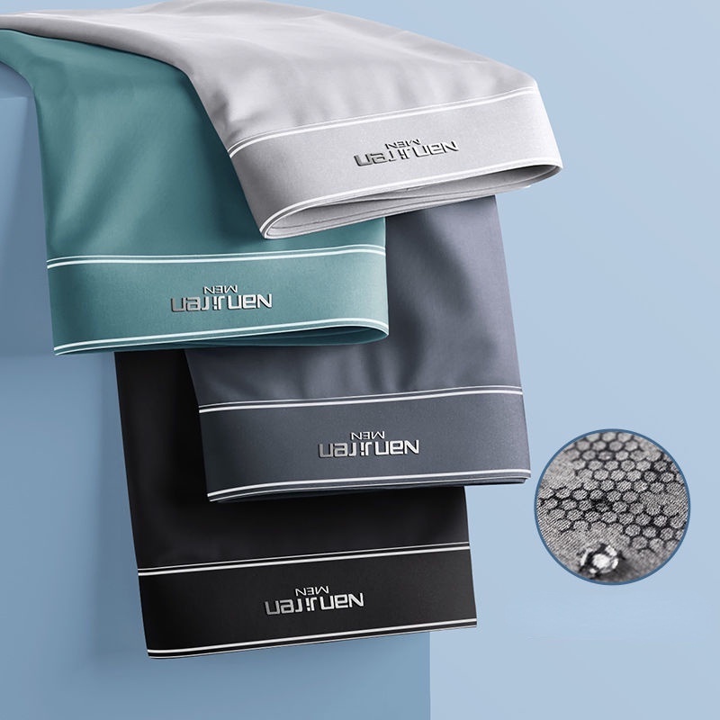 Quần Lót Boxer Lụa Lạnh Kháng Khuẩn Thoáng Khí Size L-5XL Cho Nam