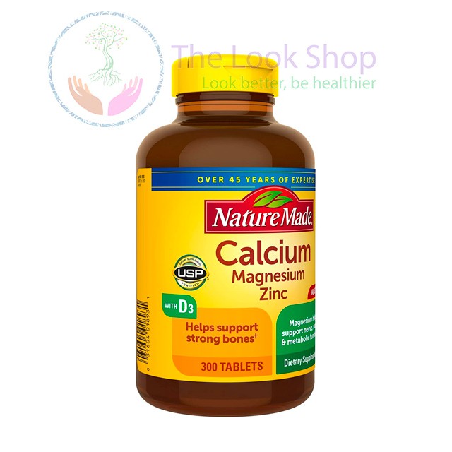 USA- Viên uống Calcium Magnesium Zinc D3 Nature Made 100 viên/ 300 viên | BigBuy360 - bigbuy360.vn