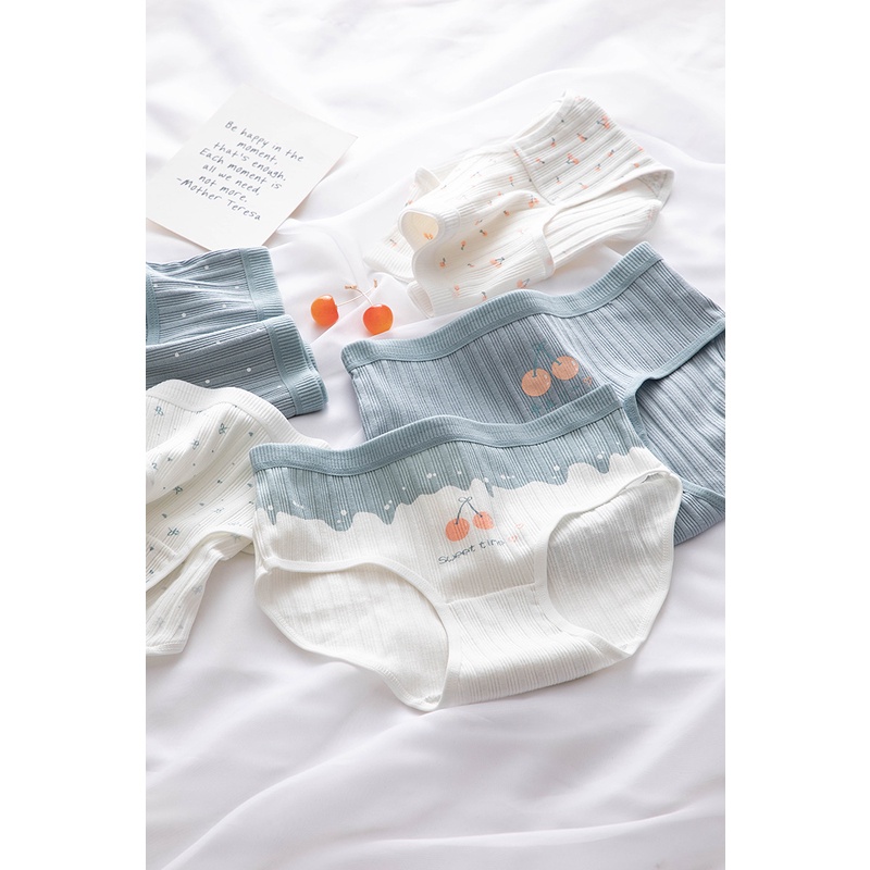 Quần Lót Nữ Cotton Kháng Khuẩn Cherry Ngang Eo Thời Trang . Hàng Loại Đẹp.