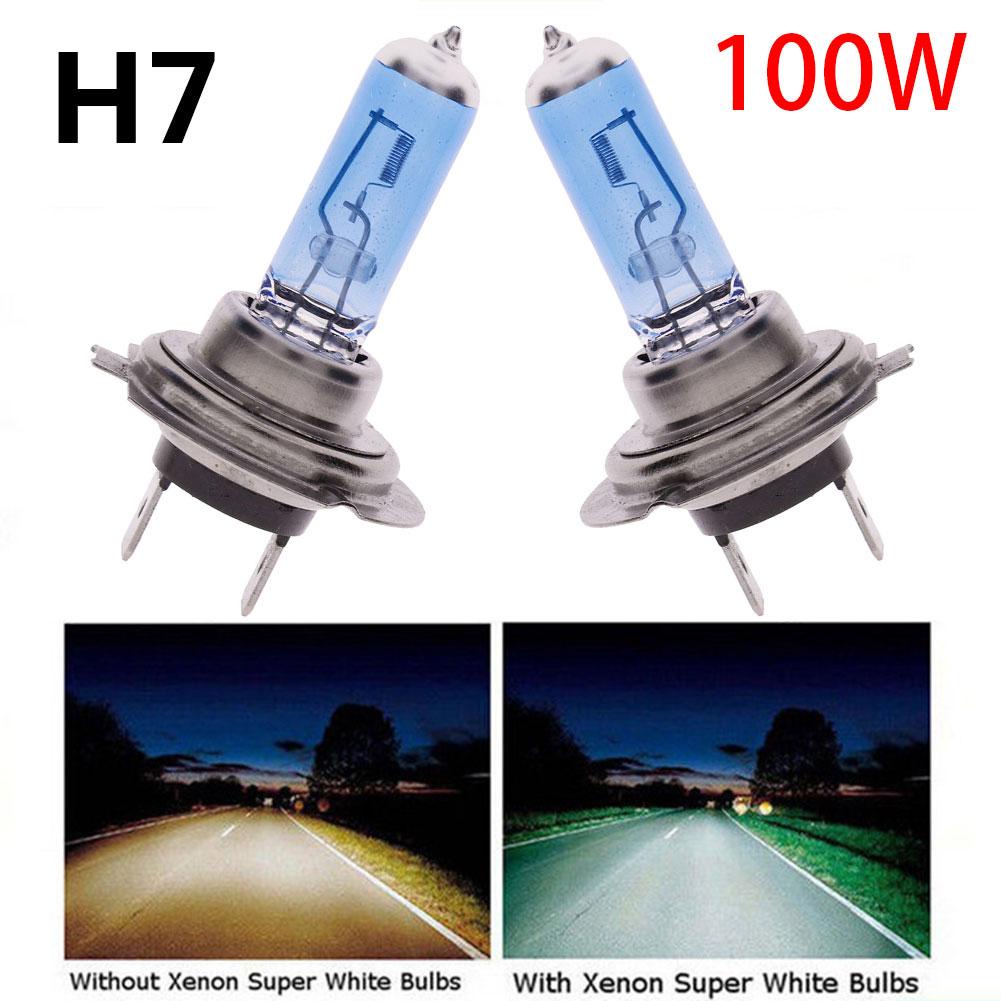 MG 2 cái H7 100W Xenon Khí Halogen Đèn pha Đèn xe ô tô màu trắng Bóng đèn xe hơi 12V 6000K