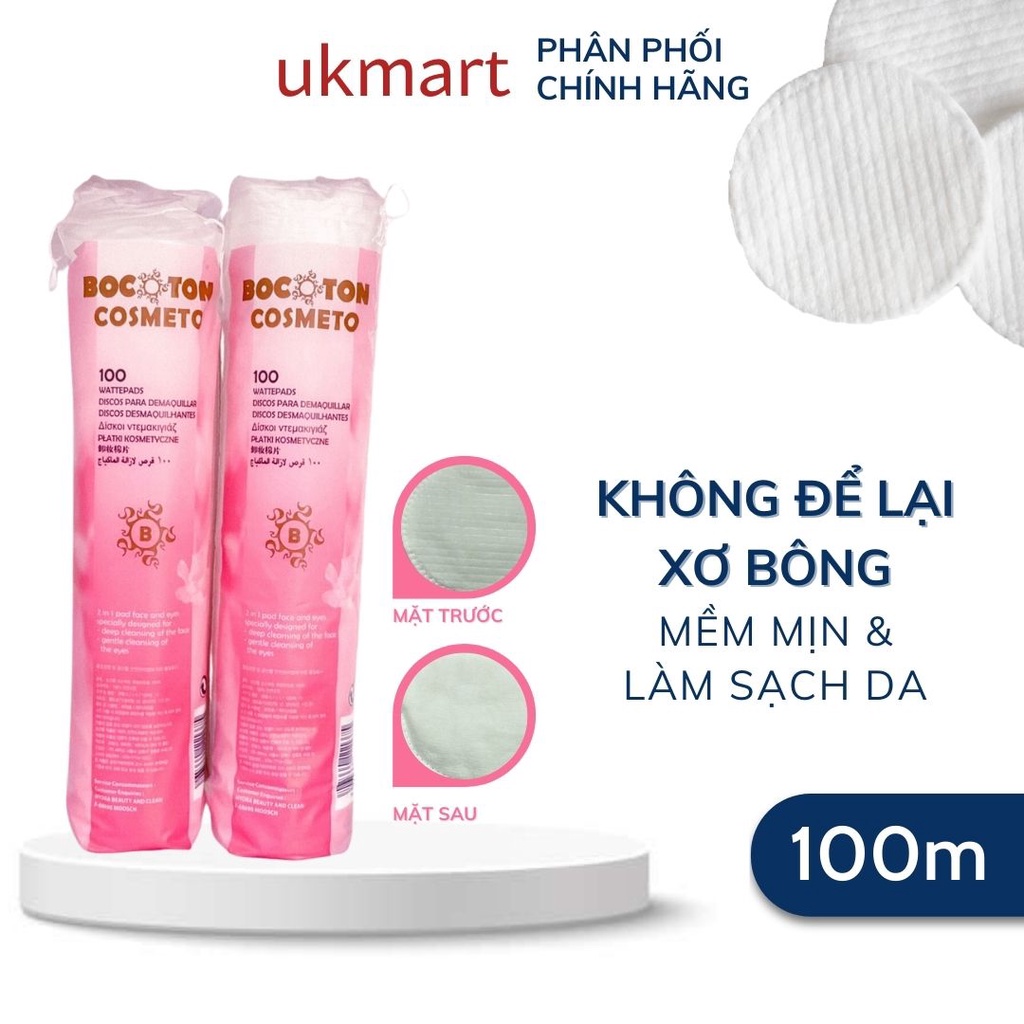Bông Tẩy Trang Pháp Bocoton 100 Miếng