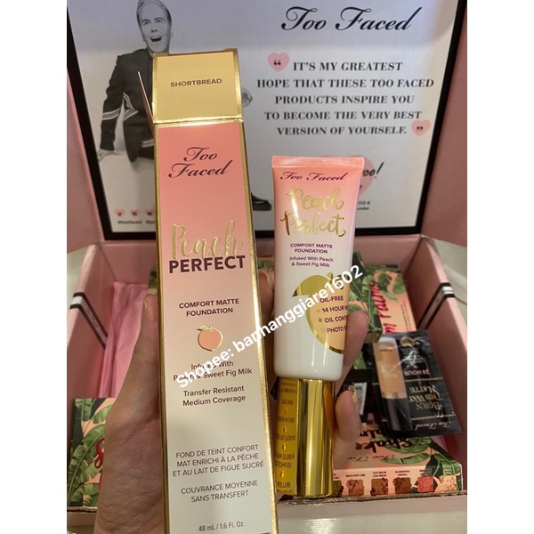 Kem Nền TOO FACED Peach Perfect COmfort Matte Foundation 48ml - Hàng Mỹ