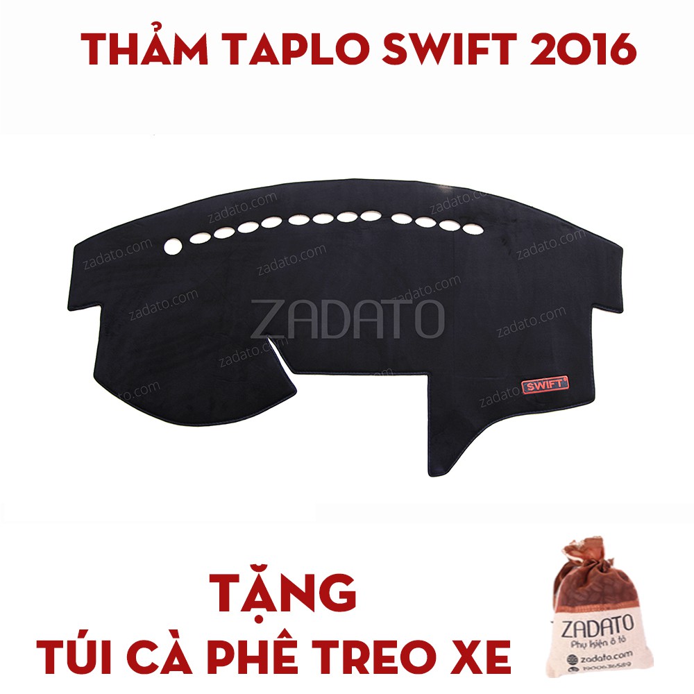 Thảm Taplo Suzuki Swift - Thảm Chống Nóng Taplo Lông Cừu - TẶNG: Túi Cafe Treo Xe