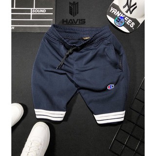 Quần short thun thể thao nam phối logo thêu cao cấp cực đẹp QHQ017