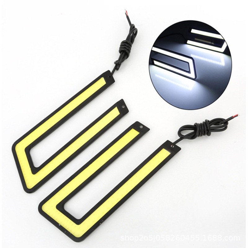 Bộ 2 Đèn LED COB DRL Hình Chữ U Cho Xe Hơi