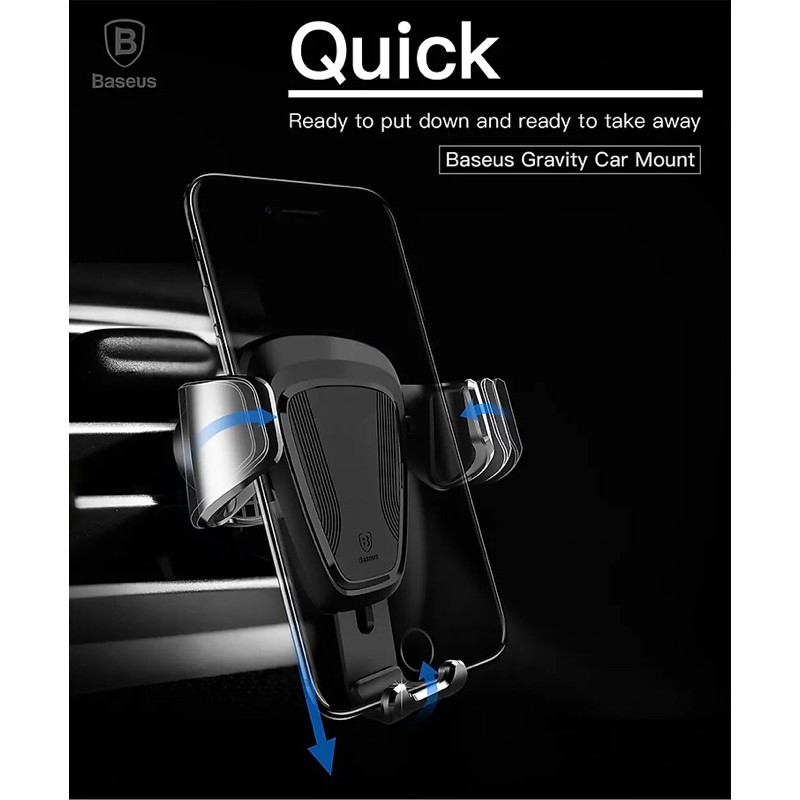 [Baseus]Giá đỡ điện thoại ô tô khóa cảm biến tự động đóng mở cho xe hơi hiệu Baseus Gravity Car Mount