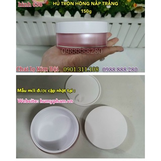 HỦ ĐỰNG KEM BODY - Hủ Tròn Hồng Nắp Trắng 150g