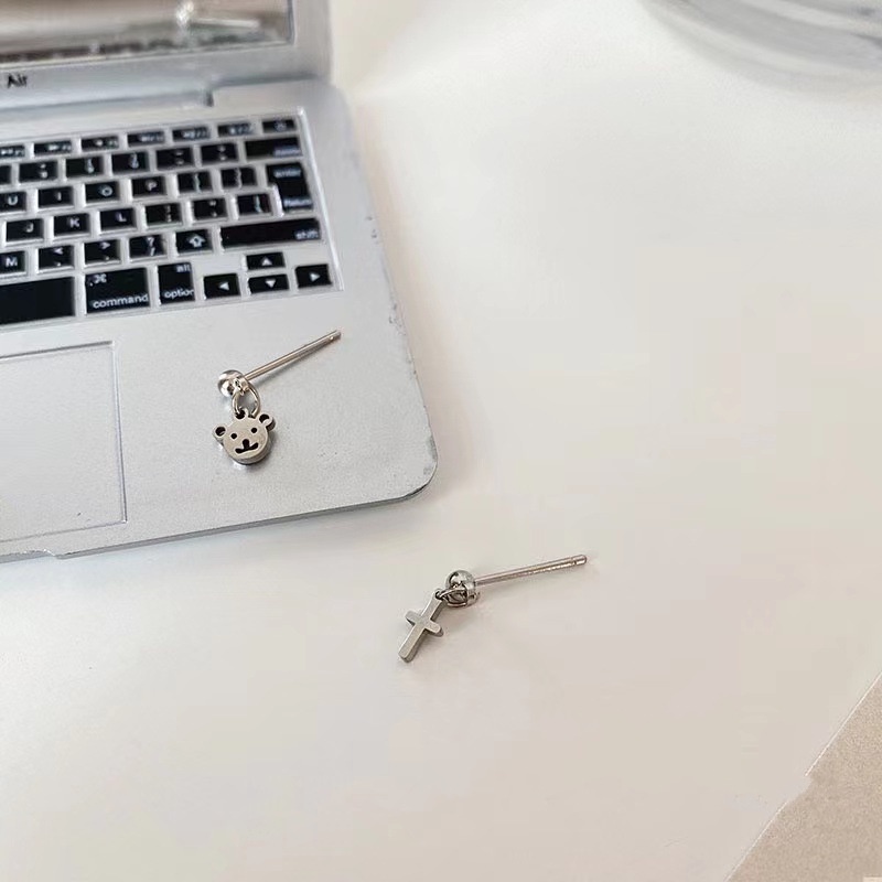 Bông tai trang trí chú gấu dễ thương phong cách Hàn Quốc