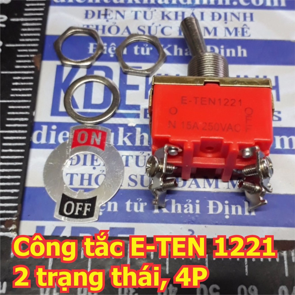 2 CÁI công tắc 12mm E-TEN 15A 250V 1221 2 trạng thái 4P, lỗ 12mm kde3299
