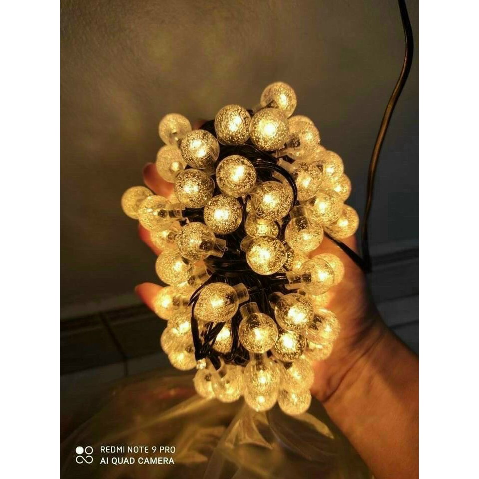 Dây Đèn Led 36 Bóng Tròn Ánh Sáng Vàng Lung Linh Trang Trí Cây Thông Noel Nhà Cửa Các Ngày Lễ Tết Dây 10M