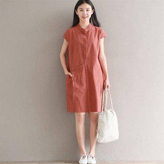 Váy bầu nâu đất cổ tàu
