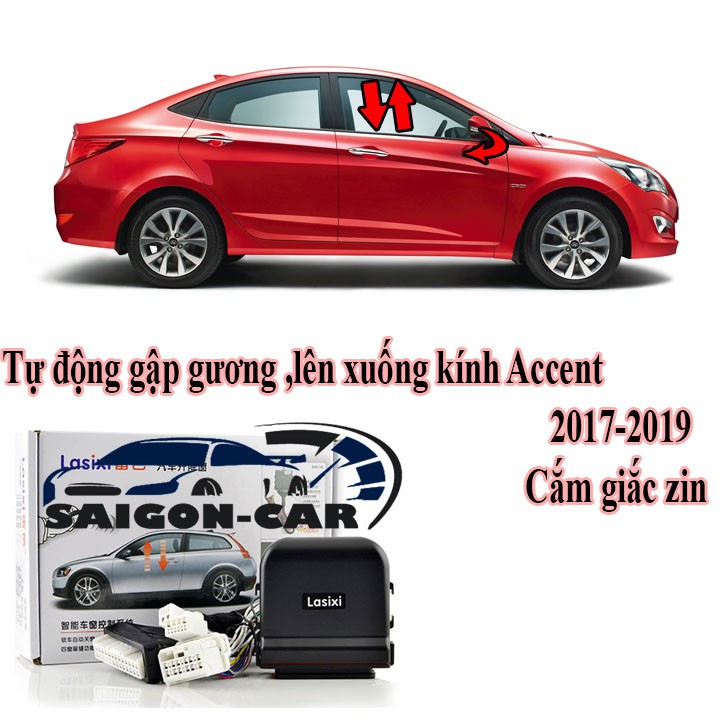 Hyundai Accent _Tự động Gập gương ,lên xuống kính cắm giắc zin xe Hyundai Accent 2018-2019-2020-bảo hành 6 tháng