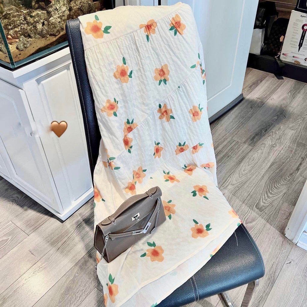 Đầm Bầu Đầm Thiết Hế Hoa Cam chất liệu đũi cao cấp vải mềm mát cho mẹ bầu đi làm thoải mái