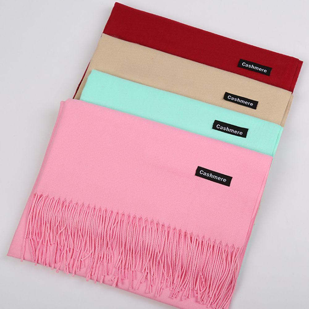 Khăn Choàng Len Cashmere Phối Tua Rua Dài Sang Trọng MIHAN1