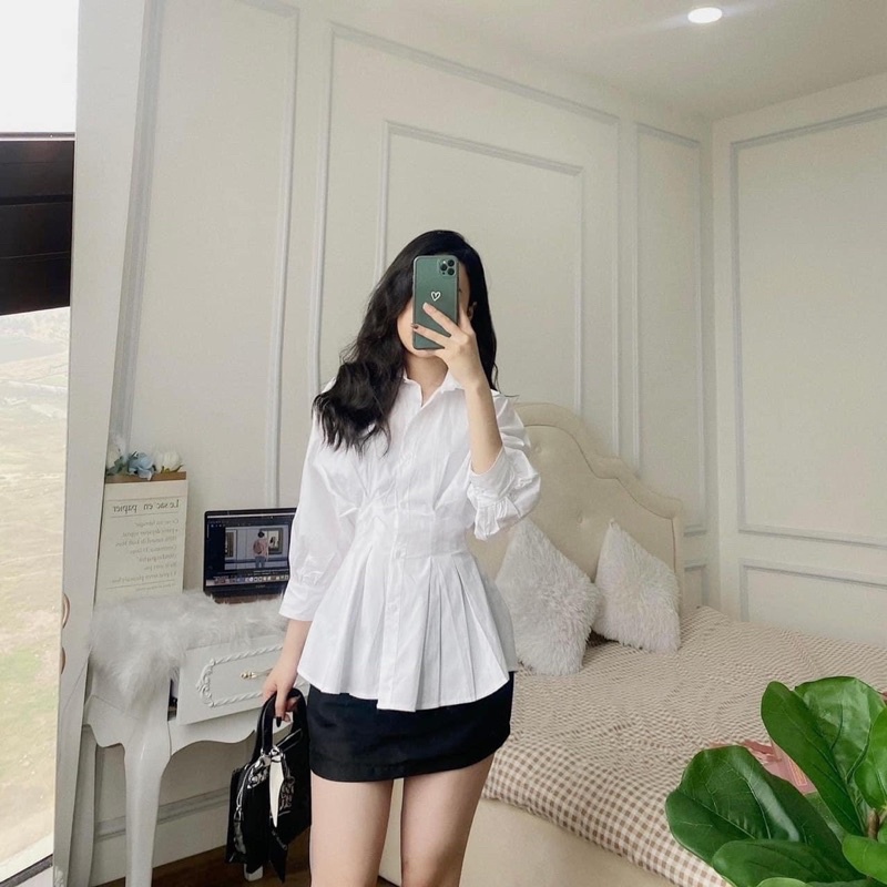 Sơ mi eo nhún Hàn Quốc