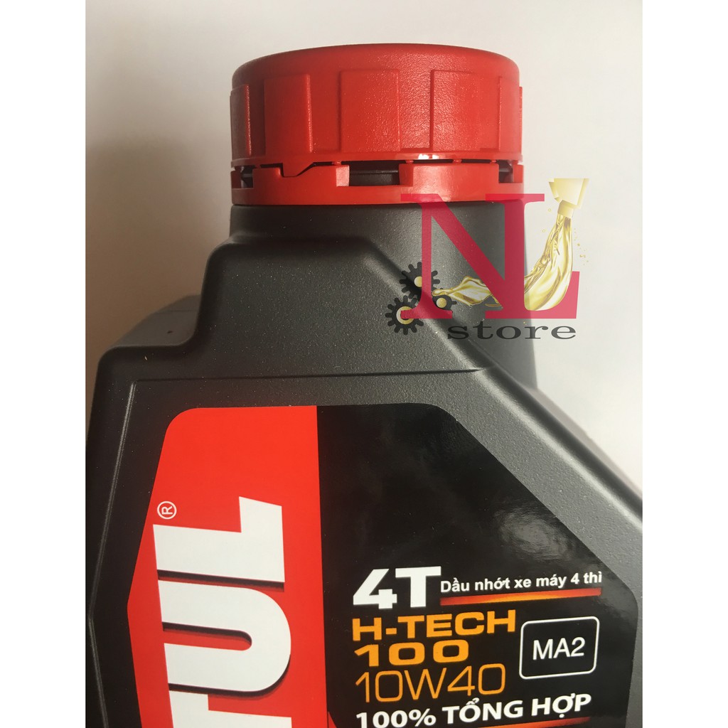 nhớt motul h-tech 10w40, nhớt xe máy tổng hợp 100%