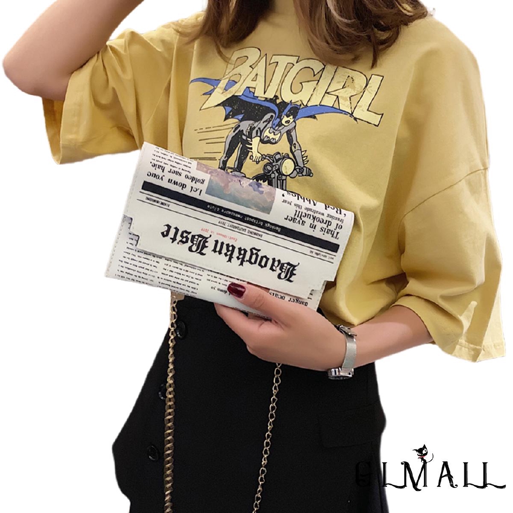 Túi Đeo Chéo In Hình Tờ Báo Sáng Tạo Cho Nữ | BigBuy360 - bigbuy360.vn