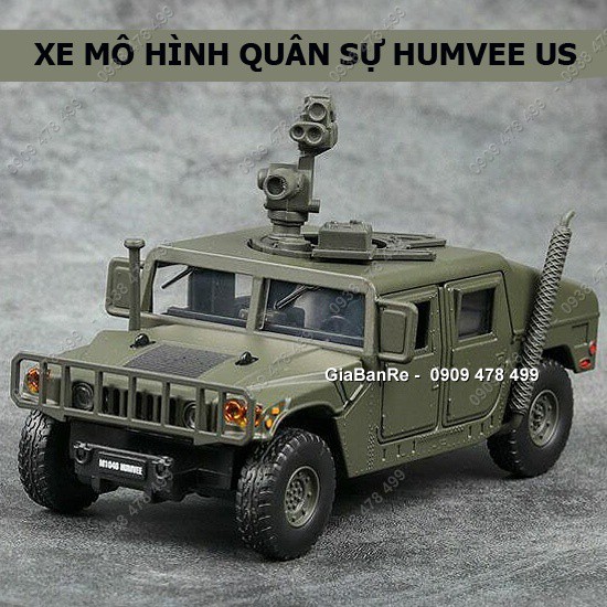 XE MÔ HÌNH KIM LOẠI XE QUÂN SỰ HUMMER TỈ LỆ 1:32 - USA - XANH - 9983.1