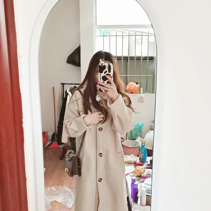 Áo dạ dáng dài phong cách ullzang