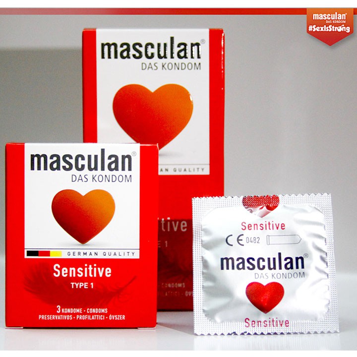 Combo 1 Lớn 1 Nhỏ Bao Cao Su Masculan Sensitive Type 1 (ĐỎ) - Coastlinecare Pharmacy