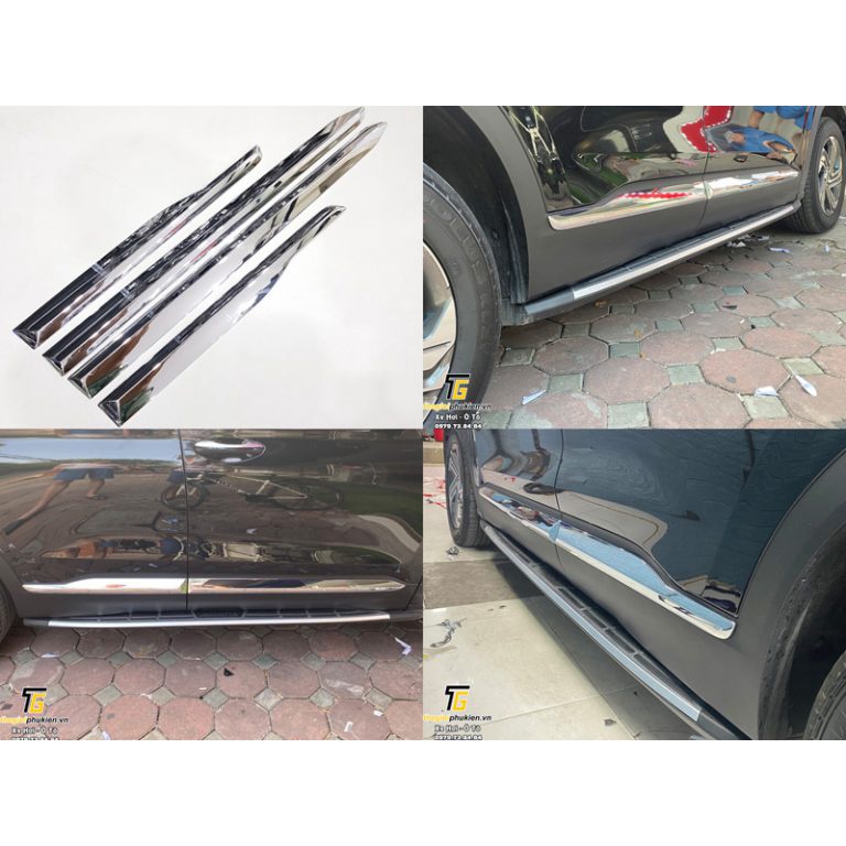 Bộ ốp sườn, nẹp sườn INOX Hyundai Santafe 2021 cao cấp